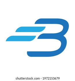 Modern Abstract Letter B Logo Symbol Icon Flat Vector