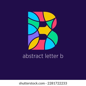 Modern abstract letter b logo icon. Unique mosaic design color transitions. Colorful letter b template. vector.