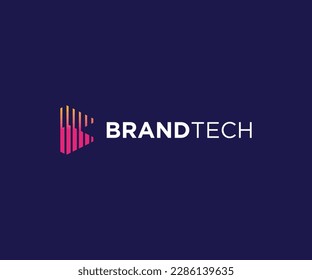 Logotipo de letra b abstracta moderna para tecnología, empresa de medios y negocios