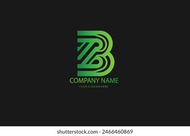 Modern abstract letter B logo design. Minimal B initial based icon. Initial B vector