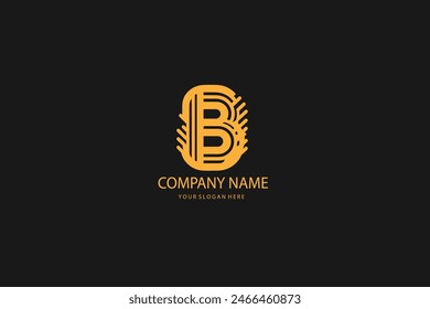 Modern abstract letter B logo design. Minimal B initial based icon. Initial B vector
