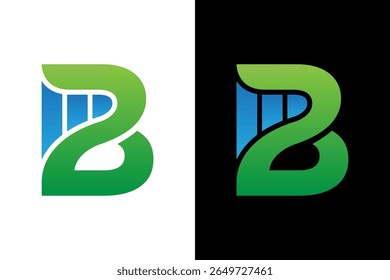 Design moderno do logotipo da letra B abstrata