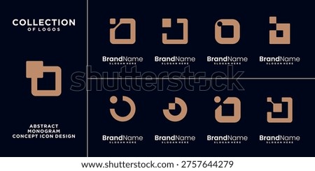 Modern abstract letter B logo design. Minimal B initial logo collection.