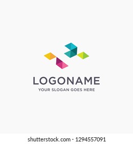 Modern abstract letter C logo icon with negative space design style on white background