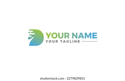 Modernes, abstraktes Logo-Design mit Buchstaben D.