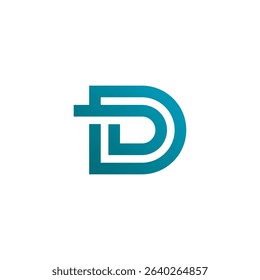 Modern Abstract Letter D Line Art Logo