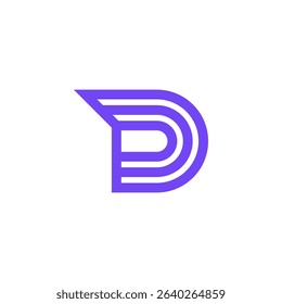 Modern Abstract Letter D Line Art Logo
