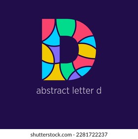 Modern abstract letter d logo icon. Unique mosaic design color transitions. Colorful letter d template. vector.