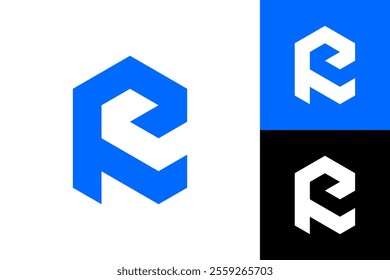Modern Abstract Letter E And F Logo