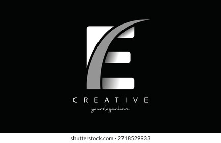 Design moderno do logotipo da letra E abstrata para a marca comercial