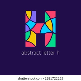 Modern abstract letter h logo icon. Unique mosaic design color transitions. Colorful letter h template. vector.