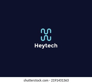 Modern abstract letter H logomark with white text, H alphabet lettermark tech logo design