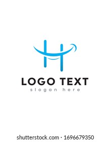 Modern Abstract letter H with smile sign logo template , vector logo for business and company identity 