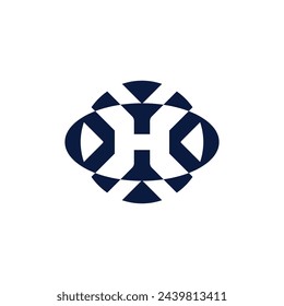 Modern abstract letter H techno futuristic logo
