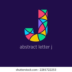 Modern abstract letter j logo icon. Unique mosaic design color transitions. Colorful letter j template. vector.