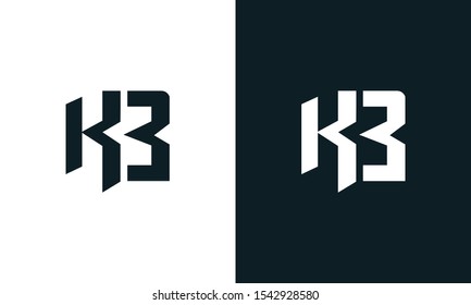 Modern abstract letter KB logo. This logo icon incorporate with two abstract shape in the creative process.