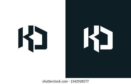 Modern abstract letter KD logo. This logo icon incorporate with two abstract shape in the creative process.