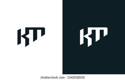 Modern abstract letter KM logo. This logo icon incorporate with two abstract shape in the creative process.