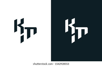 Modern abstract letter KM logo. This logo icon incorporate with two abstract shape in the creative process.