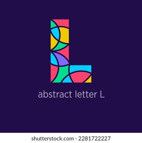 Modern abstract letter l logo icon. Unique mosaic design color transitions. Colorful letter l template. vector.