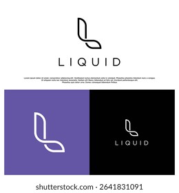 Modern abstract letter L logo with flowing, leaf-like lines. Minimalist and elegant design, perfect for branding in wellness, nature, or creative industries on light and dark backgrounds.