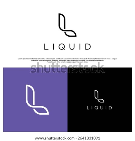 Modern abstract letter L logo with flowing, leaf-like lines. Minimalist and elegant design, perfect for branding in wellness, nature, or creative industries on light and dark backgrounds.