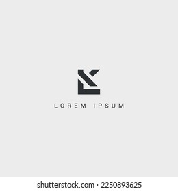 Modern abstract letter LK KL logo initial based Monogram icon vector.