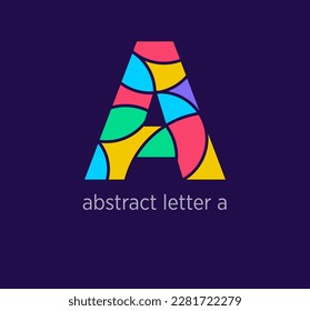 Modern abstract letter a logo icon. Unique mosaic design color transitions. Colorful letter a template. vector.