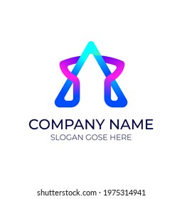 Modern Abstract A letter Logo mark । star logo
