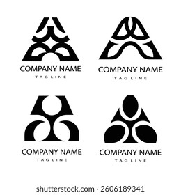 Modern Abstract Letter A Logo Set - Geometric, Minimalist 
 aProfessional Designs