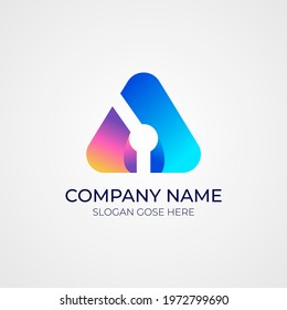 Modern abstract A letter logo । technology a Logo