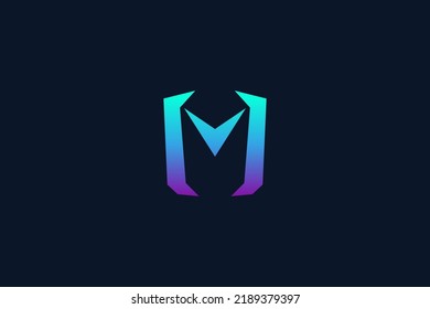 Modern and Abstract Letter M Logo Design in Colorful Gradient. M Initial Logo or Icon for Business and Technology Brand Identity