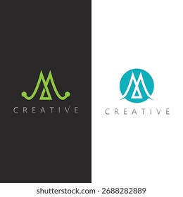 Modern abstract letter M vector logo design symbol icon for creative branding