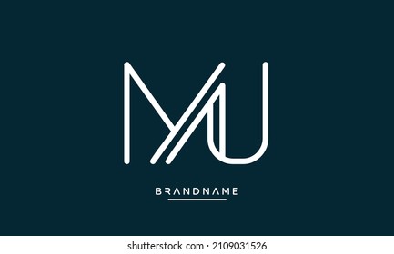 Modern abstract letter MU, UM logo design. Minimal MU, UM initial based icon vector