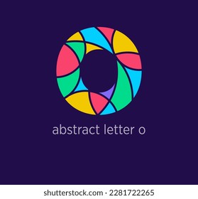 Modern abstract letter o logo icon. Unique mosaic design color transitions. Colorful letter o template. vector.