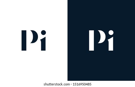 Modern abstract letter PI logo. This logo icon incorporate with two abstract shape in the creative way.