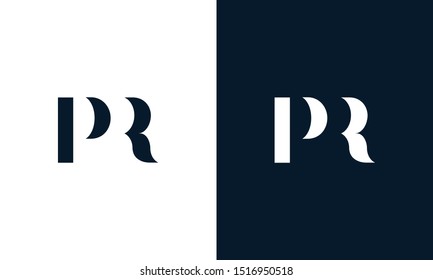 Modern abstract letter PR logo. This logo icon incorporate with two abstract shape in the creative way.