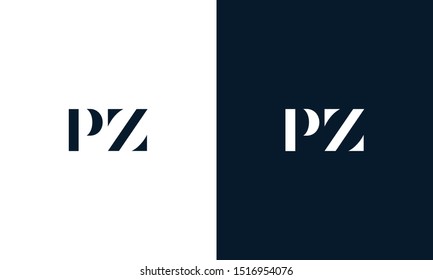 Modern abstract letter PZ logo. This logo icon incorporate with two abstract shape in the creative way.