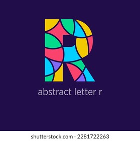 Modern abstract letter r logo icon. Unique mosaic design color transitions. Colorful letter r template. vector.