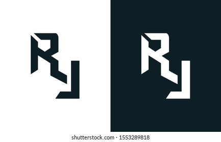 Modern abstract letter RY logo. This logo icon incorporate with two abstract shape in the creative process.
