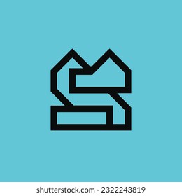 modern abstract letter S house logo