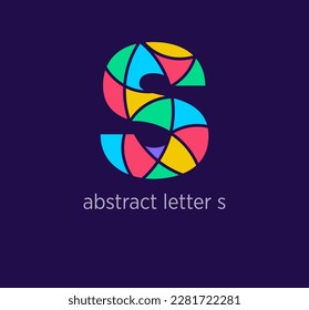Modern abstract letter s logo icon. Unique mosaic design color transitions. Colorful letter s template. vector.