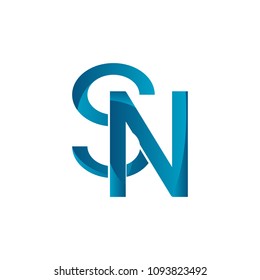 modern abstract letter s and n logotype icon design element illustration isolated background