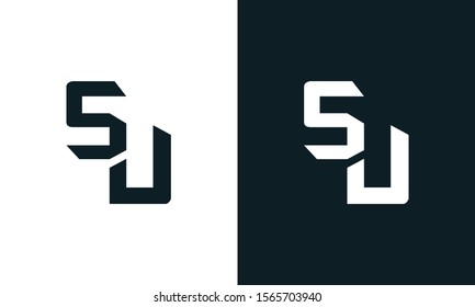 Modern abstract letter SU logo. This logo icon incorporate with two abstract shape in the creative process.