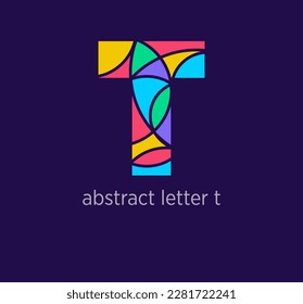 Modern abstract letter t logo icon. Unique mosaic design color transitions. Colorful letter t template. vector.