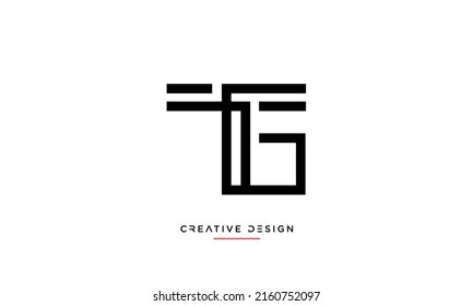 Modern abstract letter TG, GT luxury logo design. Minimal TG, GT initial based icon vector