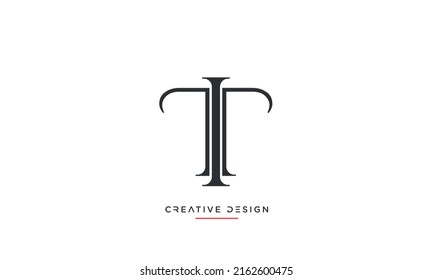 Modern abstract letter TI, IT luxury logo design. Minimal TI, IT initial based icon vector