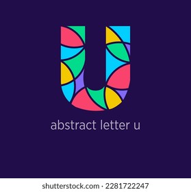 Modern abstract letter u logo icon. Unique mosaic design color transitions. Colorful letter u template. vector.
