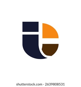 Modern and abstract letter U logo design with a geometric and colorful style, ideal for branding.