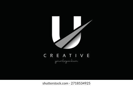 Diseño moderno del logotipo de la letra U abstracta para la marca del negocio